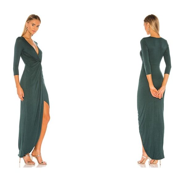 Lovers And Friends Sundance Maxi Dress V-Neck Knot Maxi Dress Size M Green - Picture 13 of 13